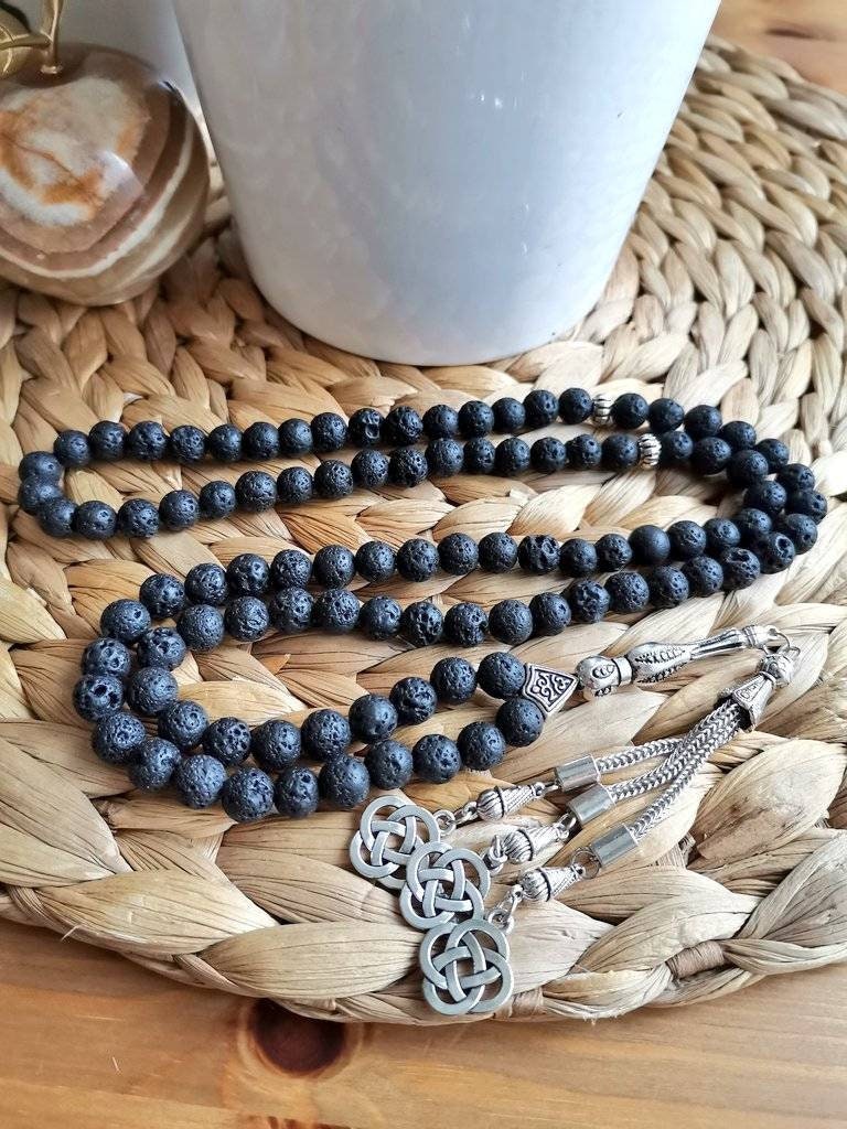 99 Boncuklu Lav Taşı Tesbih