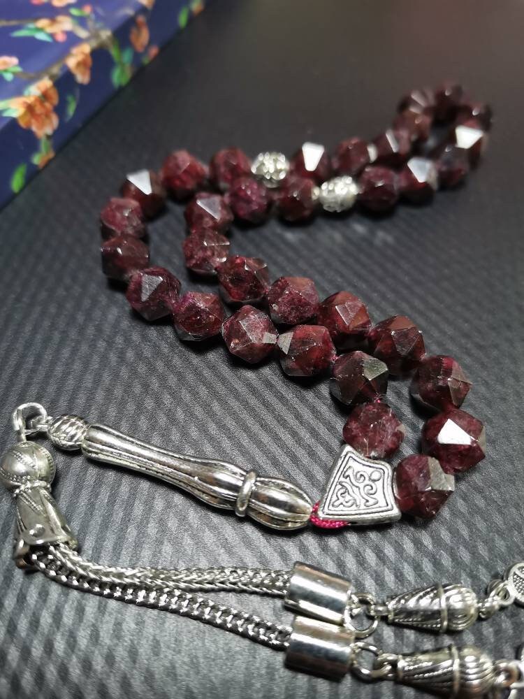 Altıgen Kesim Lal Taşı Tesbih