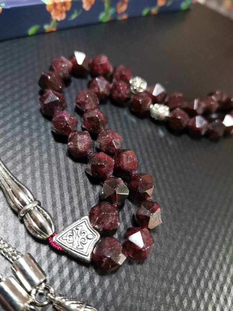 Altıgen Kesim Lal Taşı Tesbih