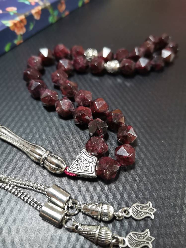 Altıgen Kesim Lal Taşı Tesbih