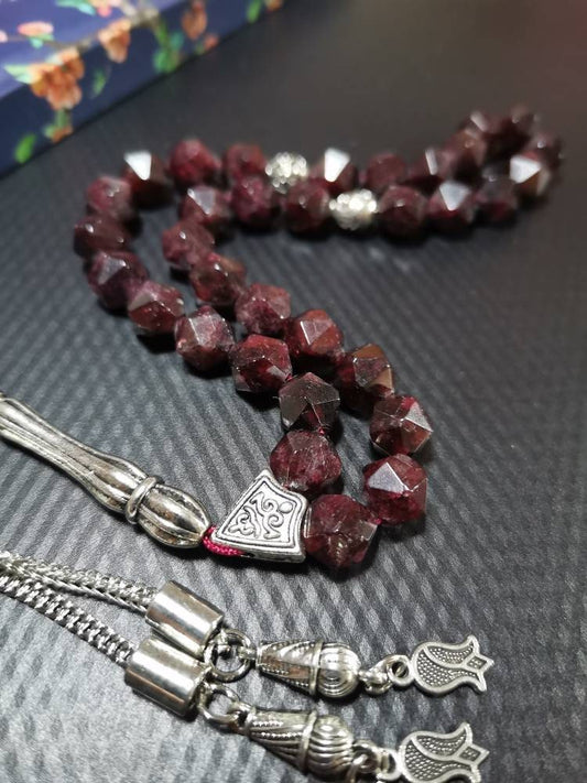 Altıgen Kesim Lal Taşı Tesbih