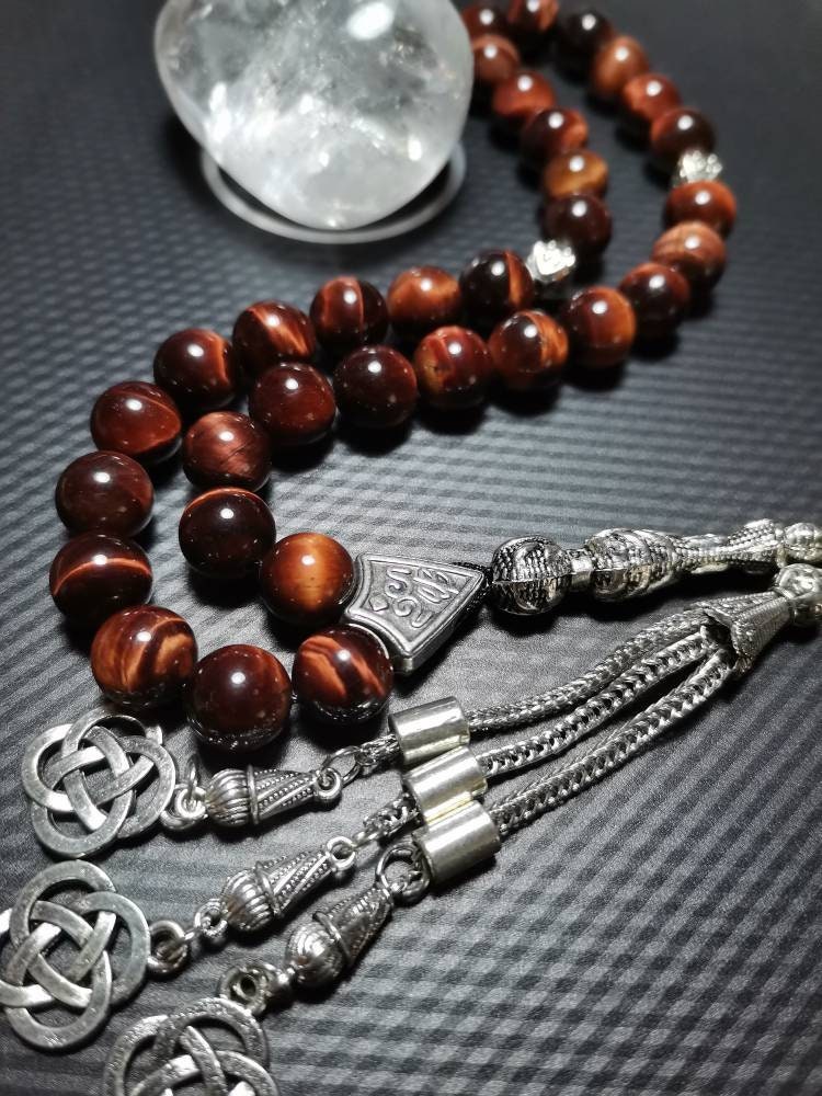 10 mm Kızıl Kaplan Gözü Doğaltaş Tesbih