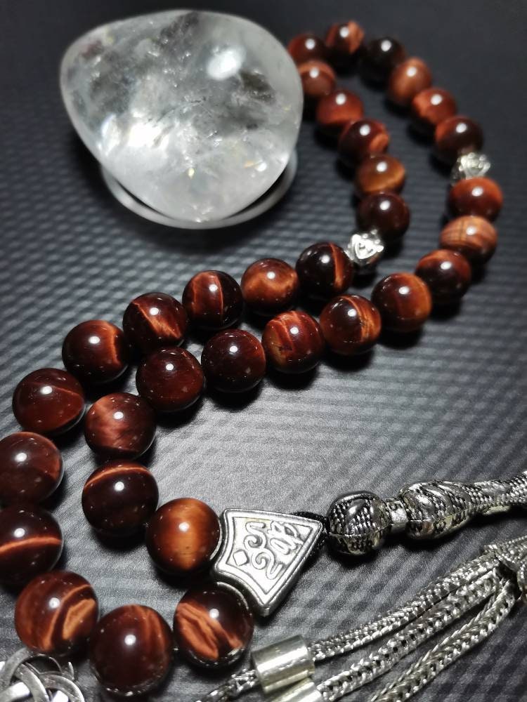 10 mm Kızıl Kaplan Gözü Doğaltaş Tesbih