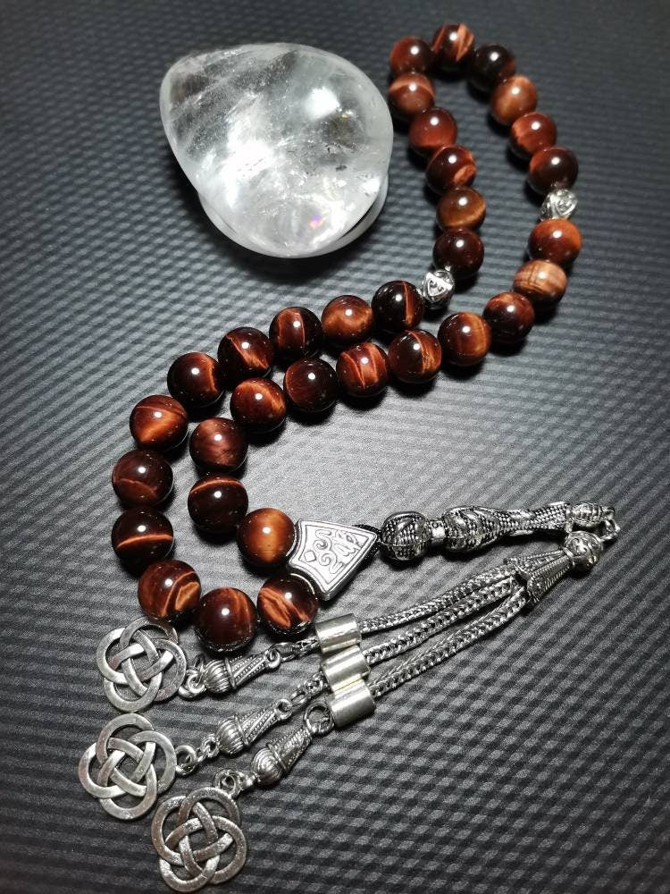 10 mm Kızıl Kaplan Gözü Doğaltaş Tesbih