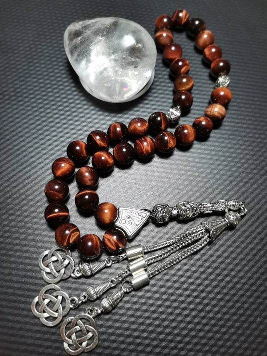 10 mm Kızıl Kaplan Gözü Doğaltaş Tesbih