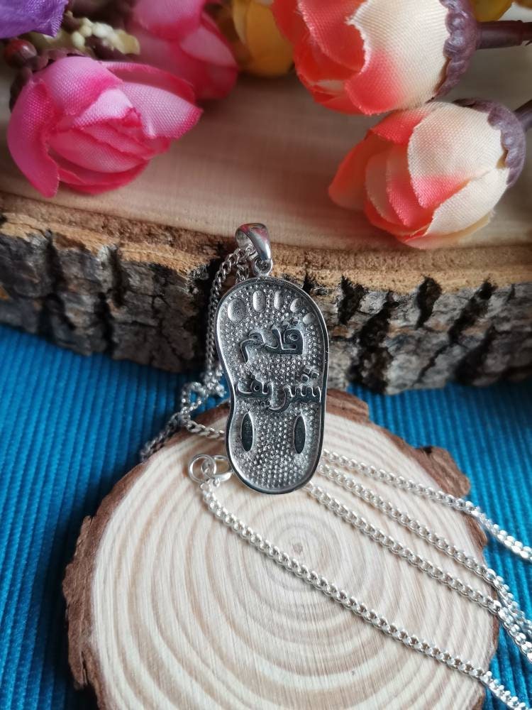 925 Ayar Gümüş Hz. Muhammed Ayak İzi Kolye