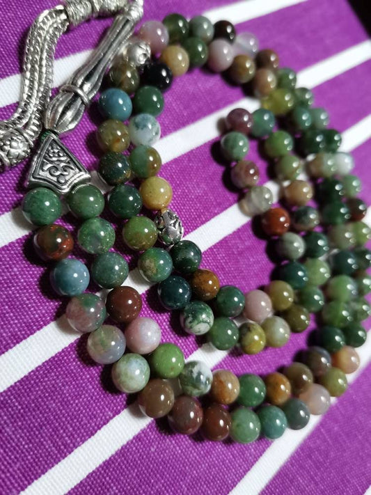 99 Boncuklu Hint Akik Doğaltaş Tesbih