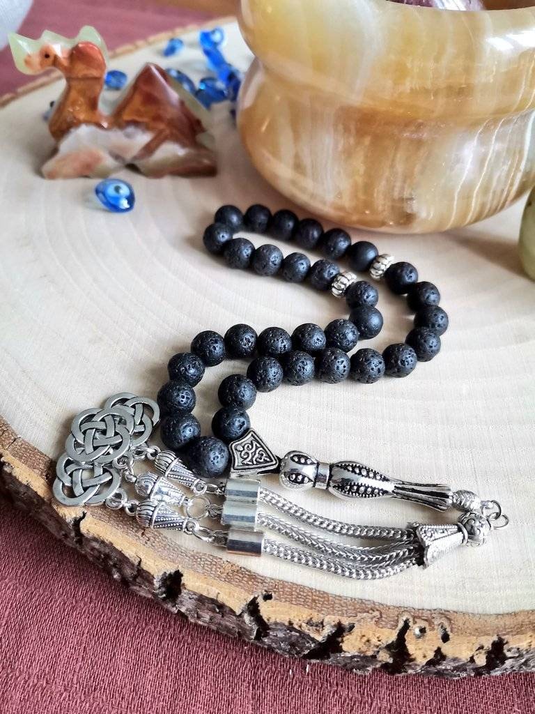 99 Boncuklu Lav Taşı Tesbih