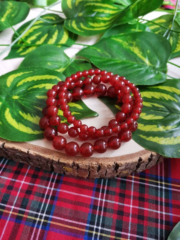 Karnelyan Akik Doğaltaş Bileklik