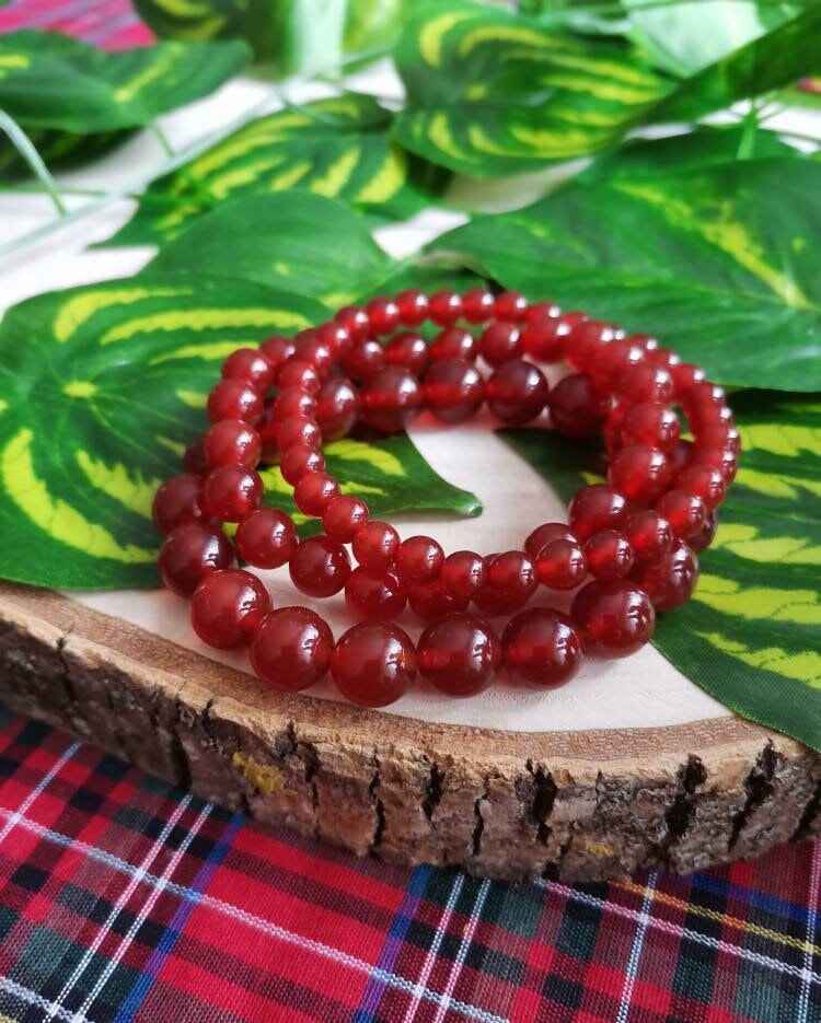 Karnelyan Akik Doğaltaş Bileklik