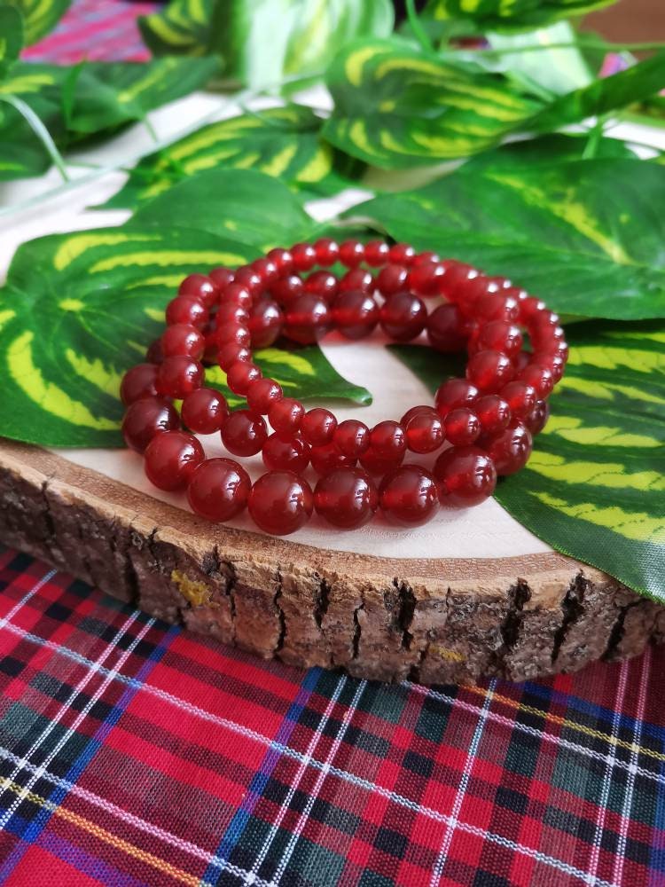 Karnelyan Akik Doğaltaş Bileklik