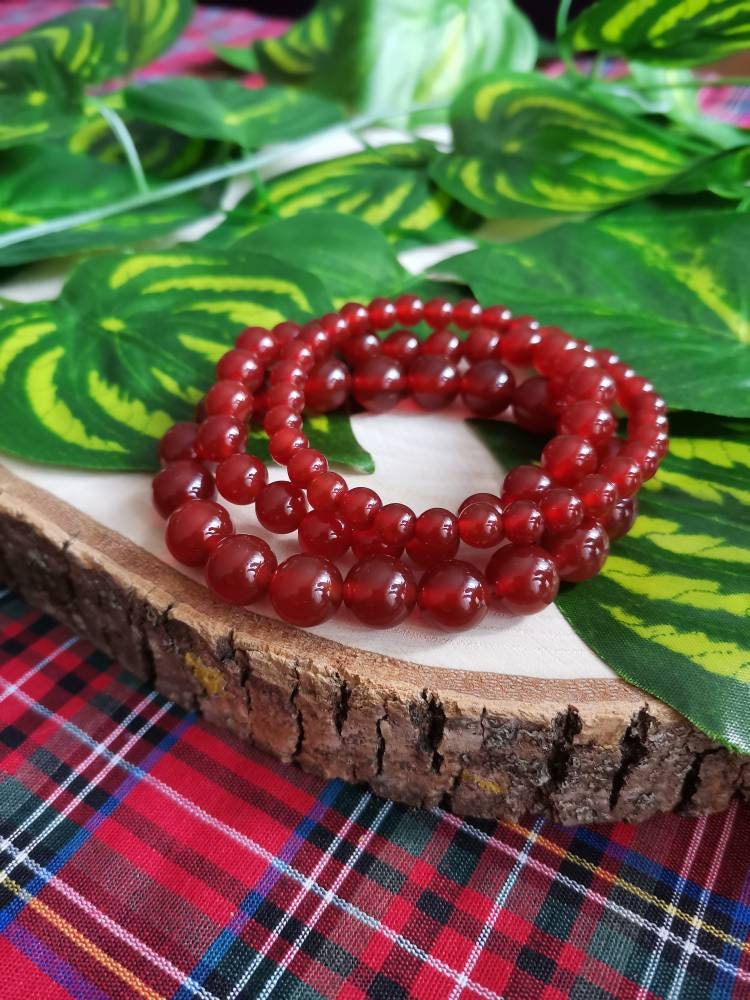 Karnelyan Akik Doğaltaş Bileklik