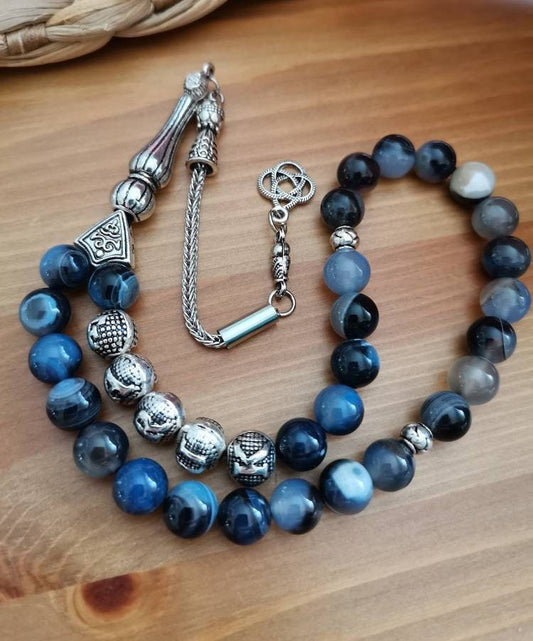 Kişiye Özel İsimli Lace Akik Doğaltaş Tesbih