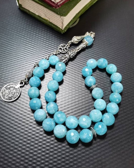 10 mm Mavi Kuvars Doğaltaş Tesbih