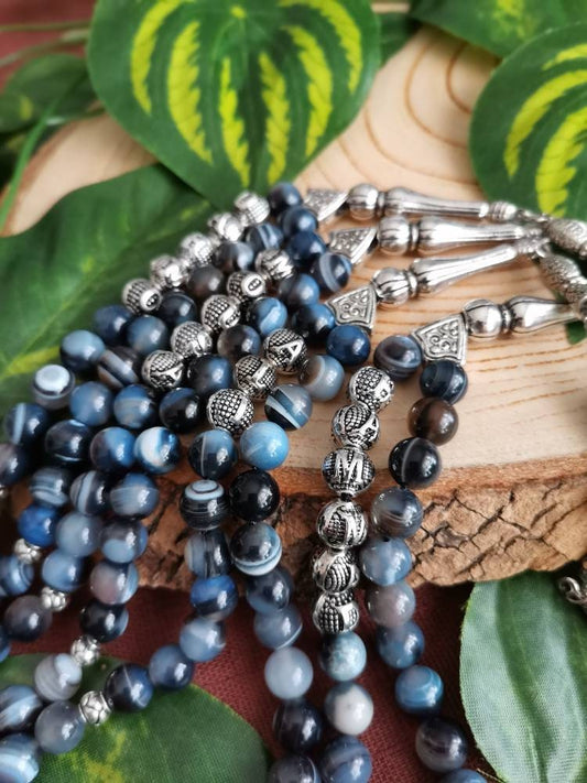 Kişiye Özel İsimli Lace Akik Doğaltaş Tesbih