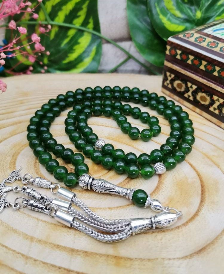 99 Boncuklu Yeşim Doğaltaş Tesbih