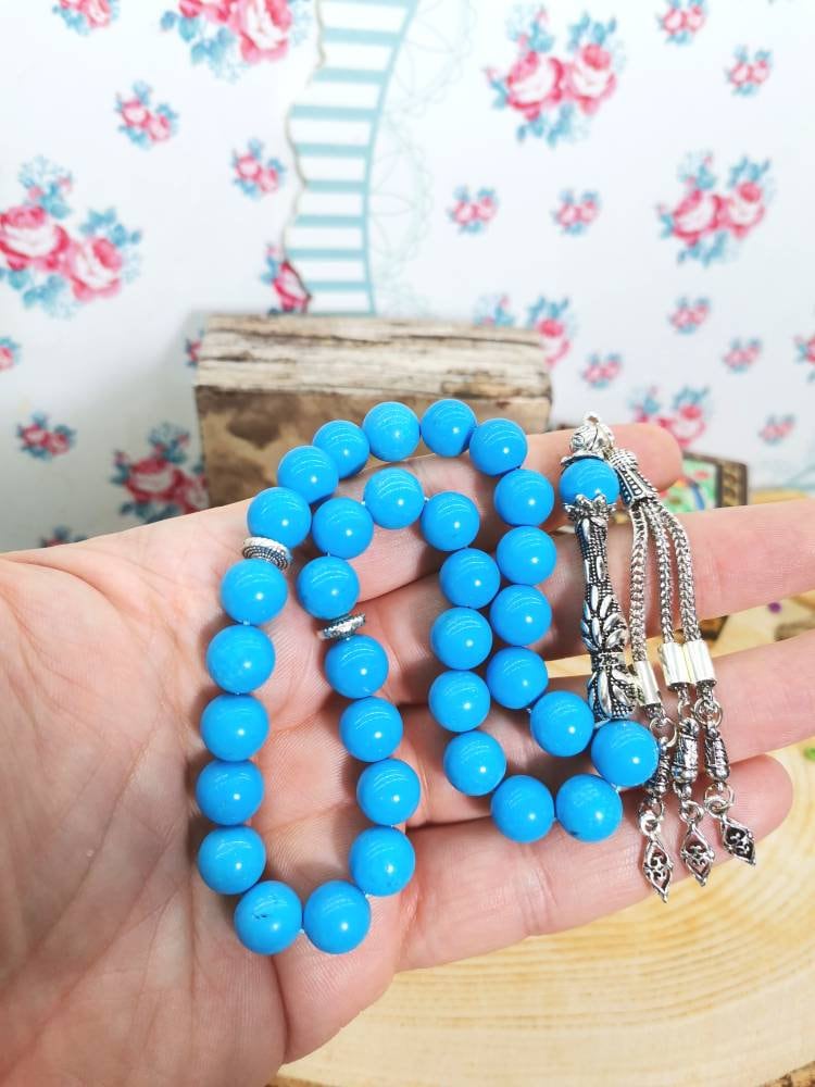 10 mm Turkuaz Doğaltaş Tesbih