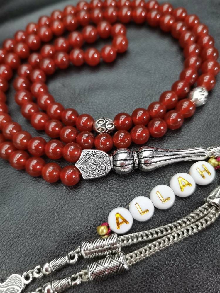 Kişiye Özel 99 Boncuklu Karnelyan Akik Tesbih