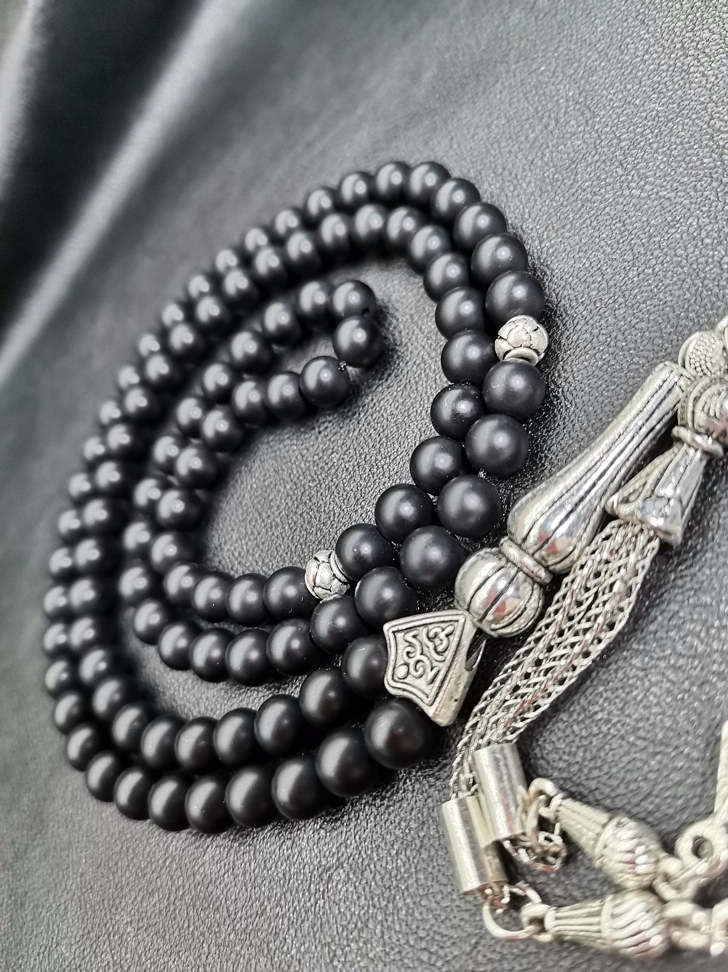 99 Boncuklu Mat Siyah Oniks Doğaltaş Tesbih