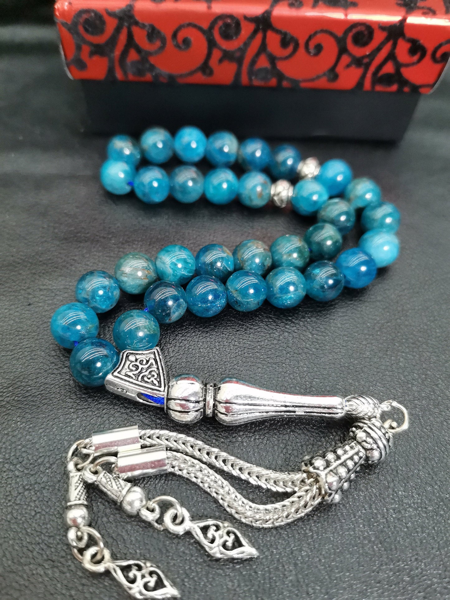 33 Boncuklu Mavi Apatit Tesbih