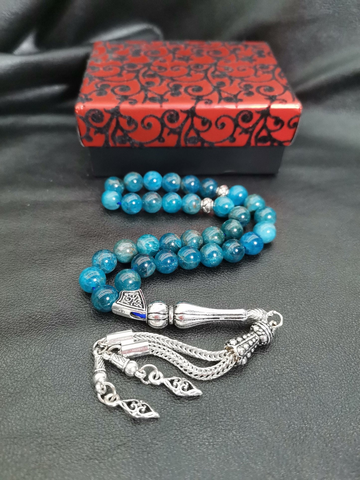 33 Boncuklu Mavi Apatit Tesbih