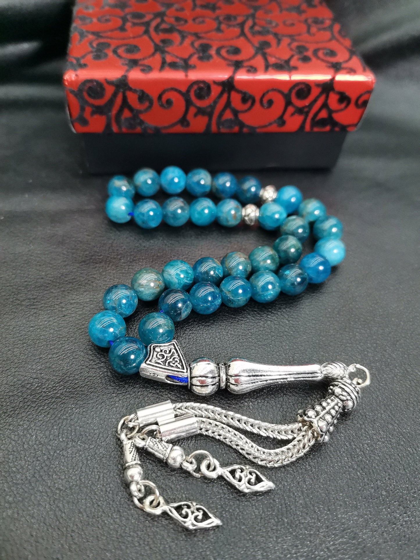 33 Boncuklu Mavi Apatit Tesbih