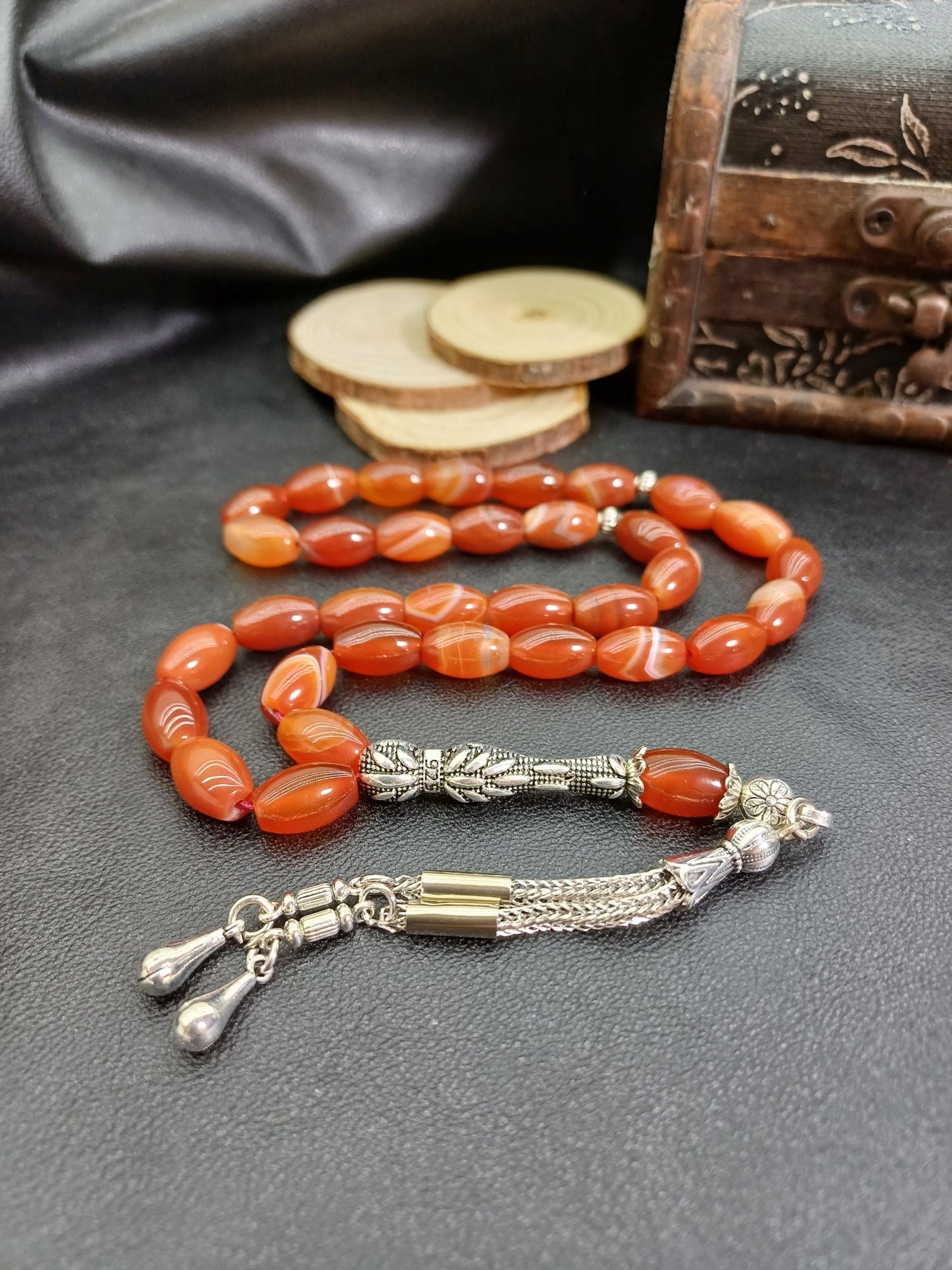 Arpa Kesim Yemen Akik Doğaltaş Tesbih