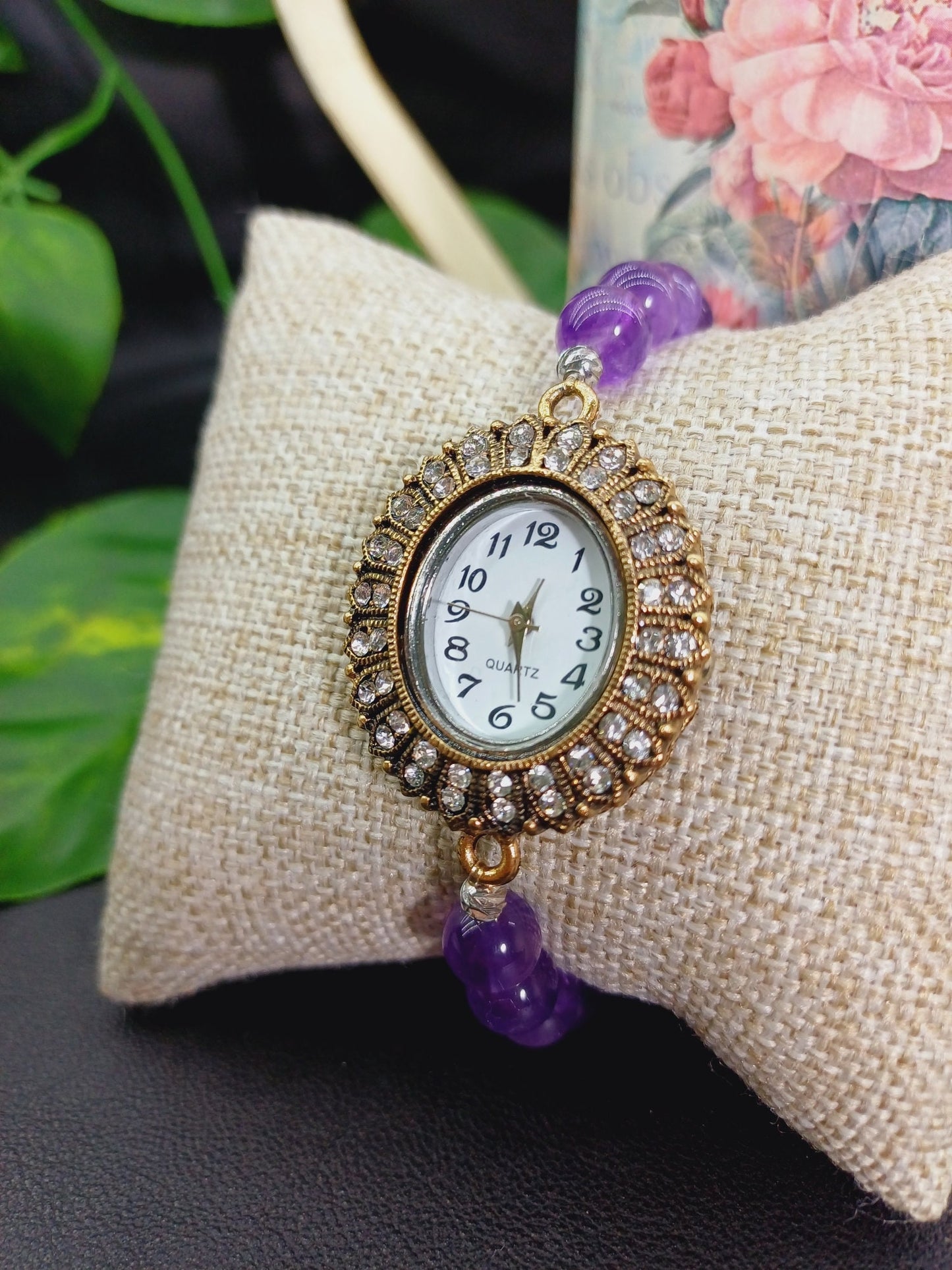 Ametist Doğaltaş Saat Bileklik