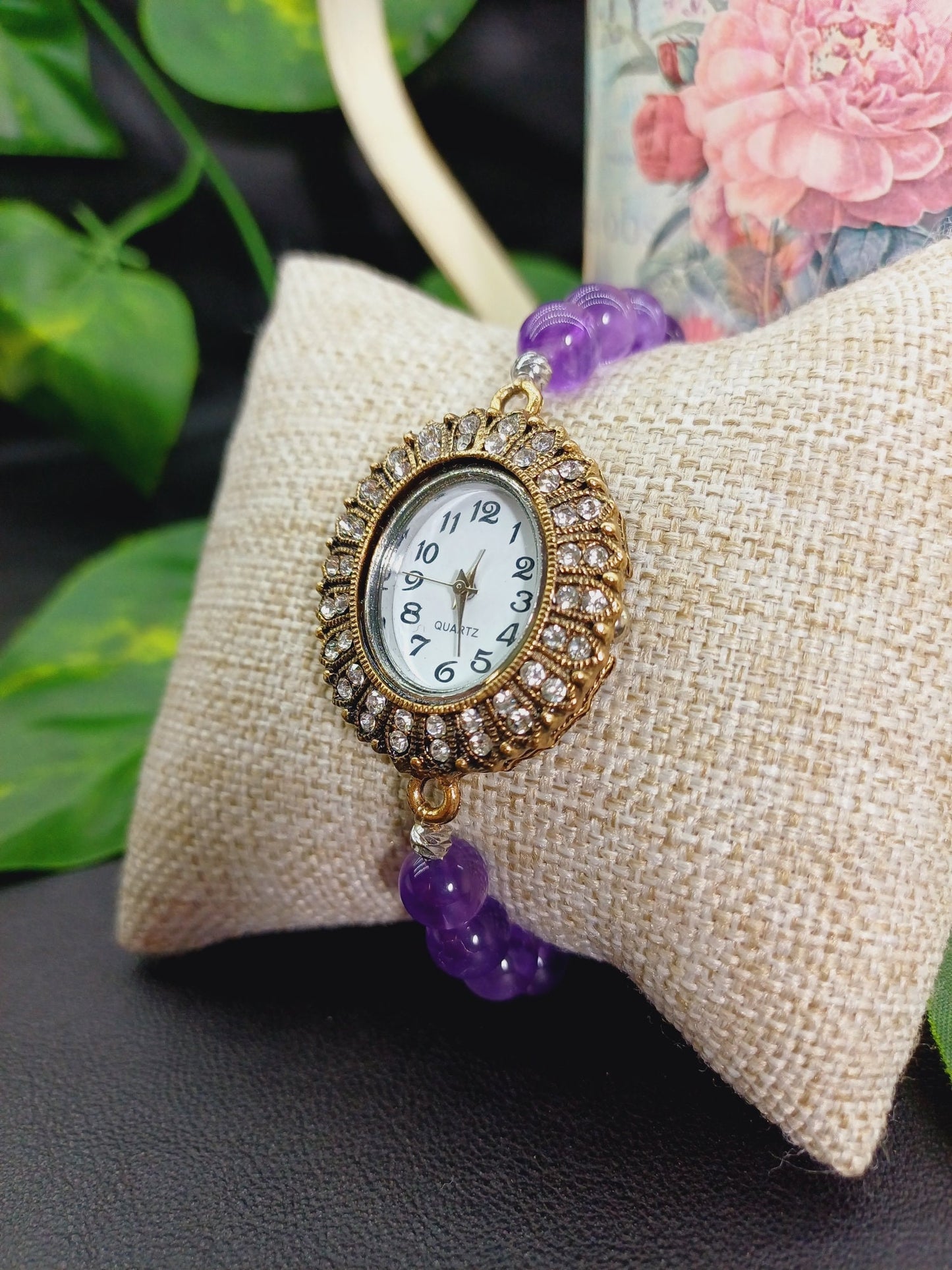 Ametist Doğaltaş Saat Bileklik