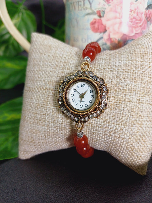 Karnelyan Akik Saat Bileklik