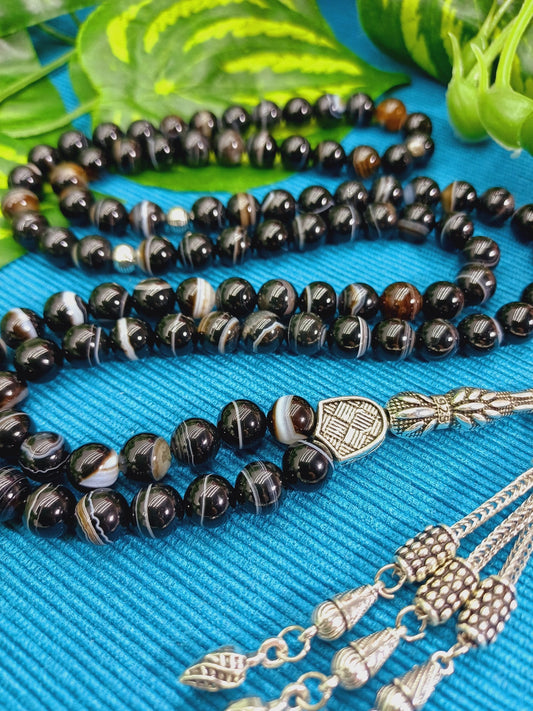 99 Boncuklu Süleyman Akik Doğaltaş Tesbih