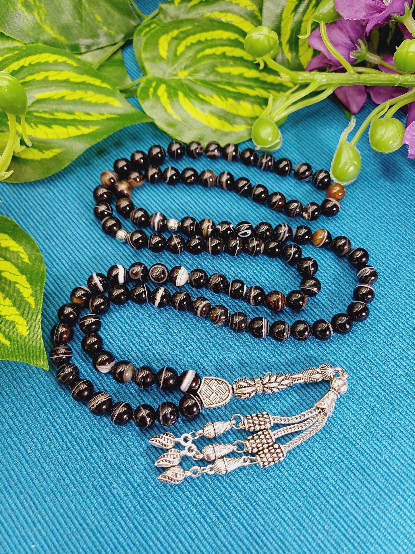 99 Boncuklu Süleyman Akik Doğaltaş Tesbih