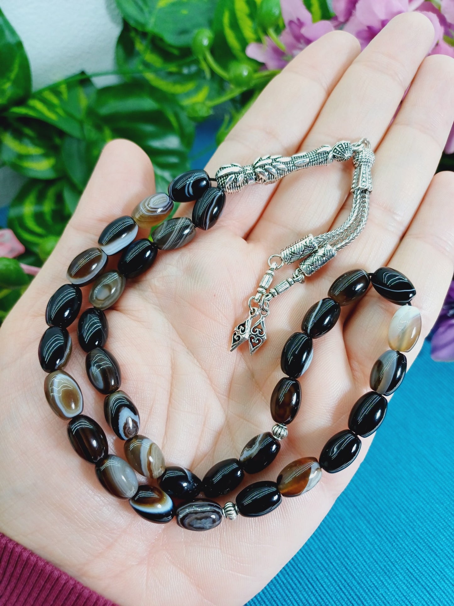 Arpa Kesim Süleyman Akik Doğaltaş Tesbih