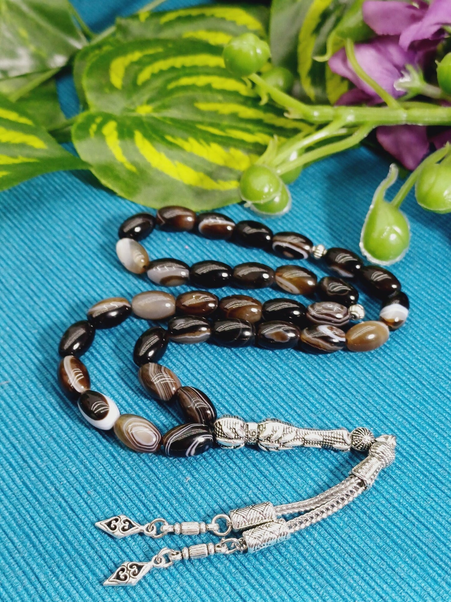 Arpa Kesim Süleyman Akik Doğaltaş Tesbih