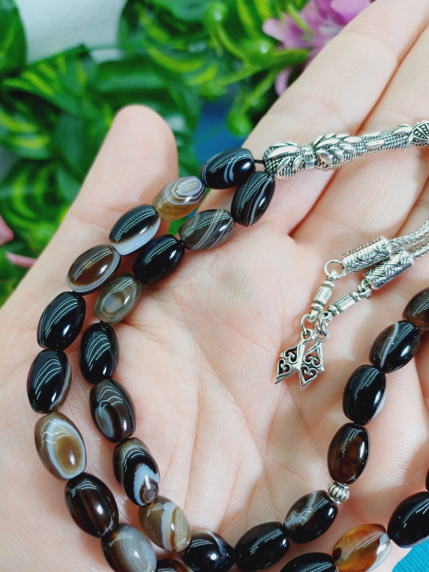 Arpa Kesim Süleyman Akik Doğaltaş Tesbih