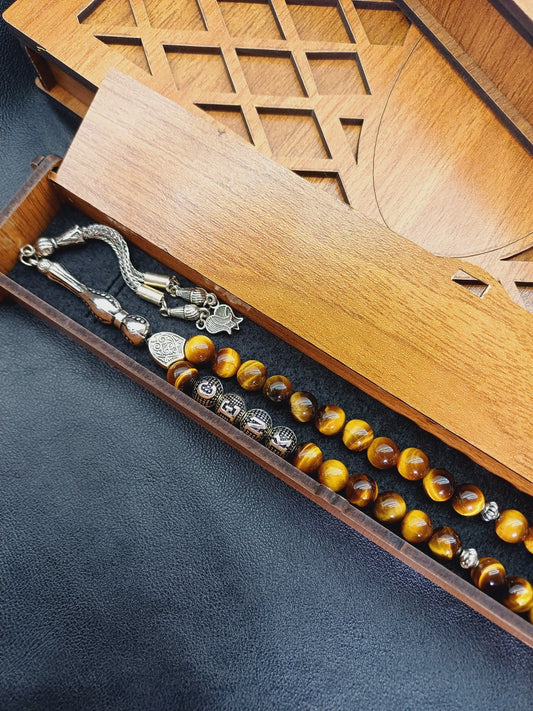 Kişiye Özel Kaplan Gözü Doğaltaş Tesbih