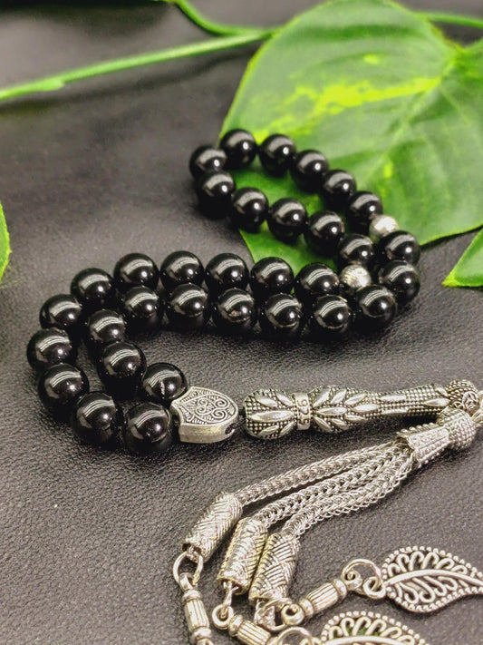 Siyah Turmalin Doğaltaş Tesbih