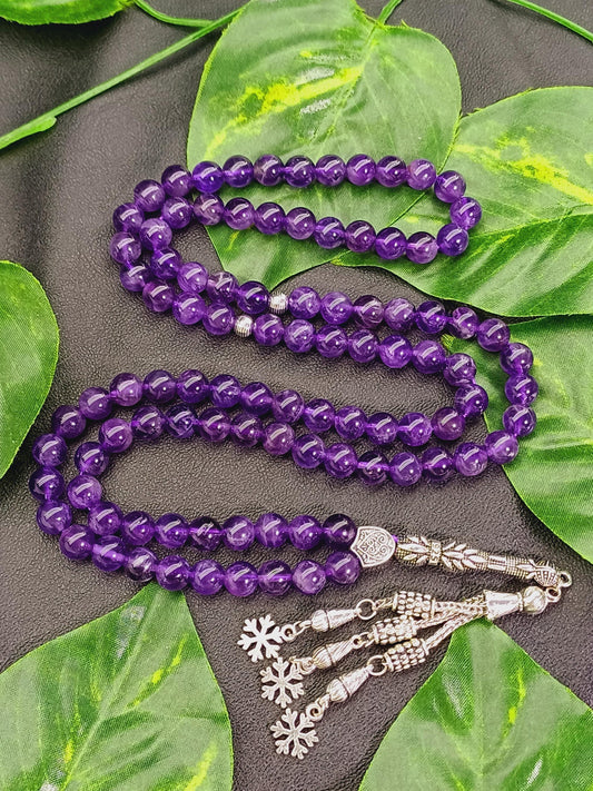 99 Boncuklu Ametist Doğaltaş Tesbih