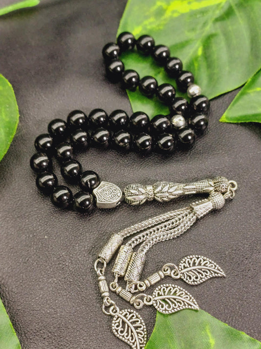 Siyah Turmalin Doğaltaş Tesbih