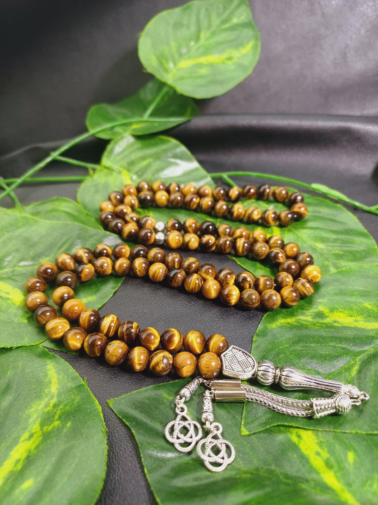 99 Boncuklu Kaplan Gözü Doğaltaş Tesbih