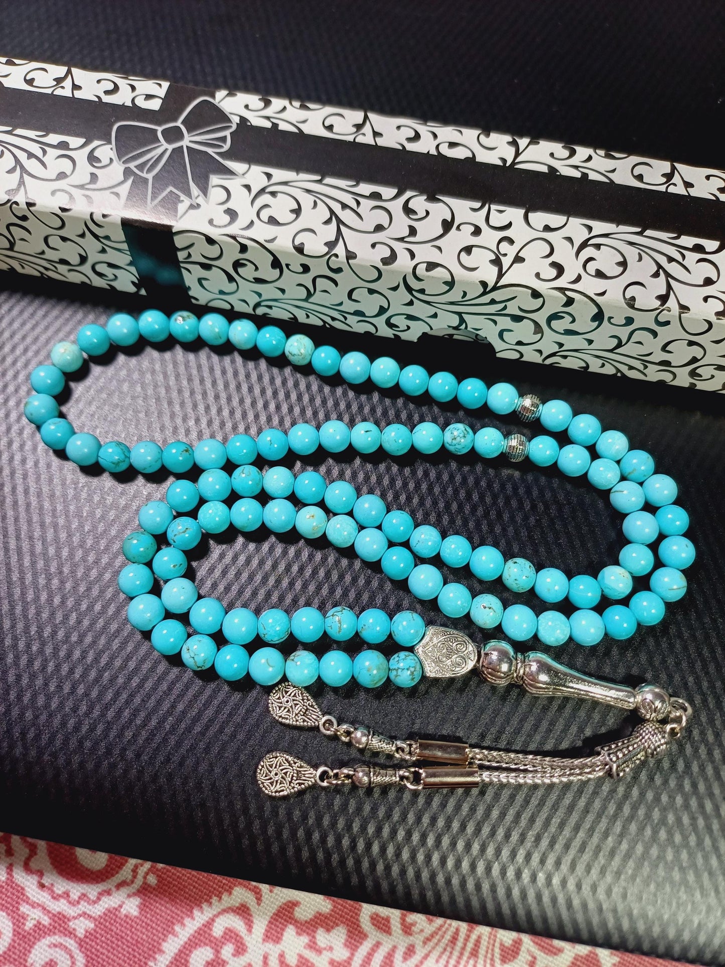 99 Boncuklu Turkuaz Doğaltaş Tesbih