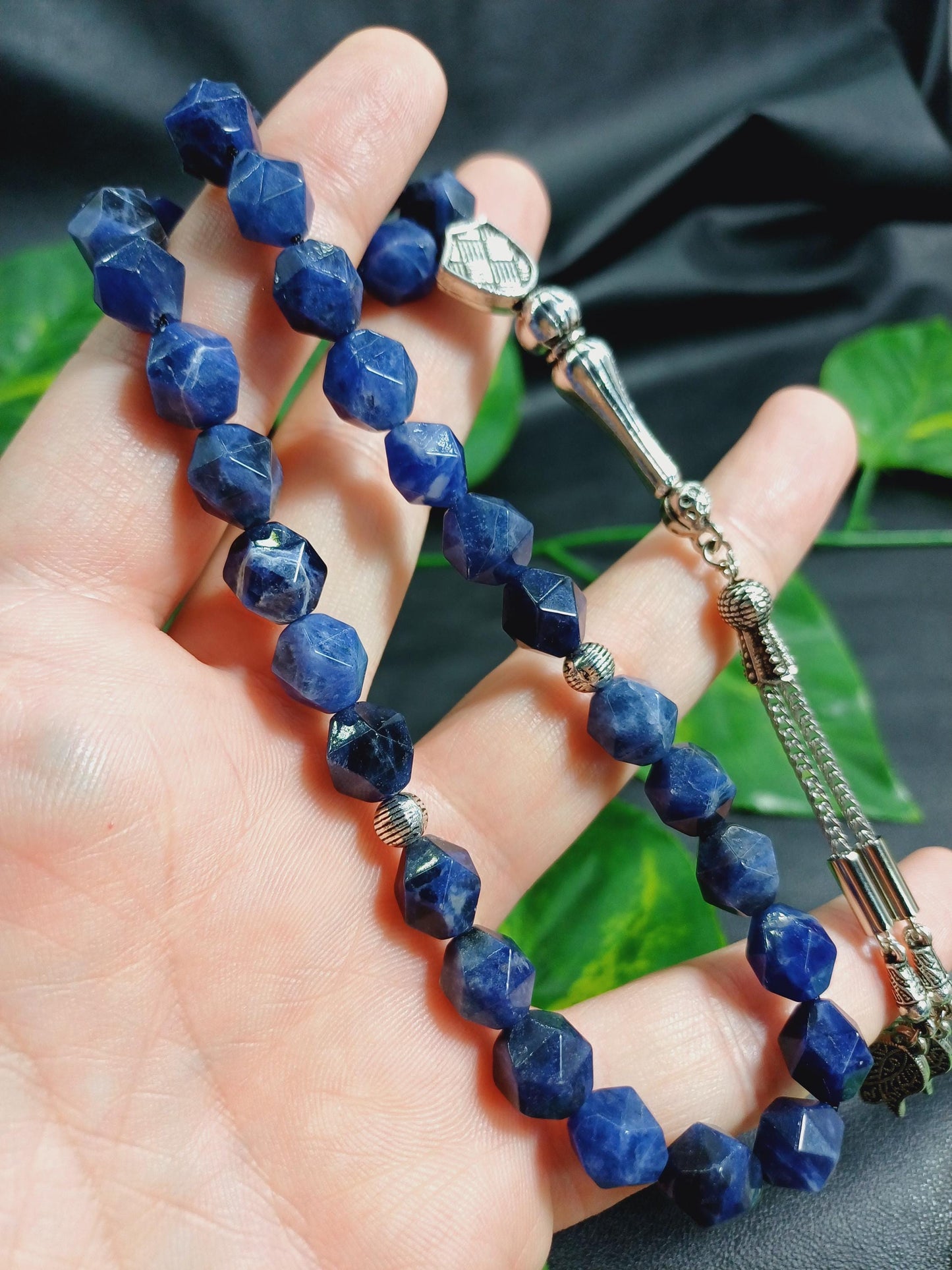 10 mm Altıgen Kesim Sodalit Doğaltaş Tesbih