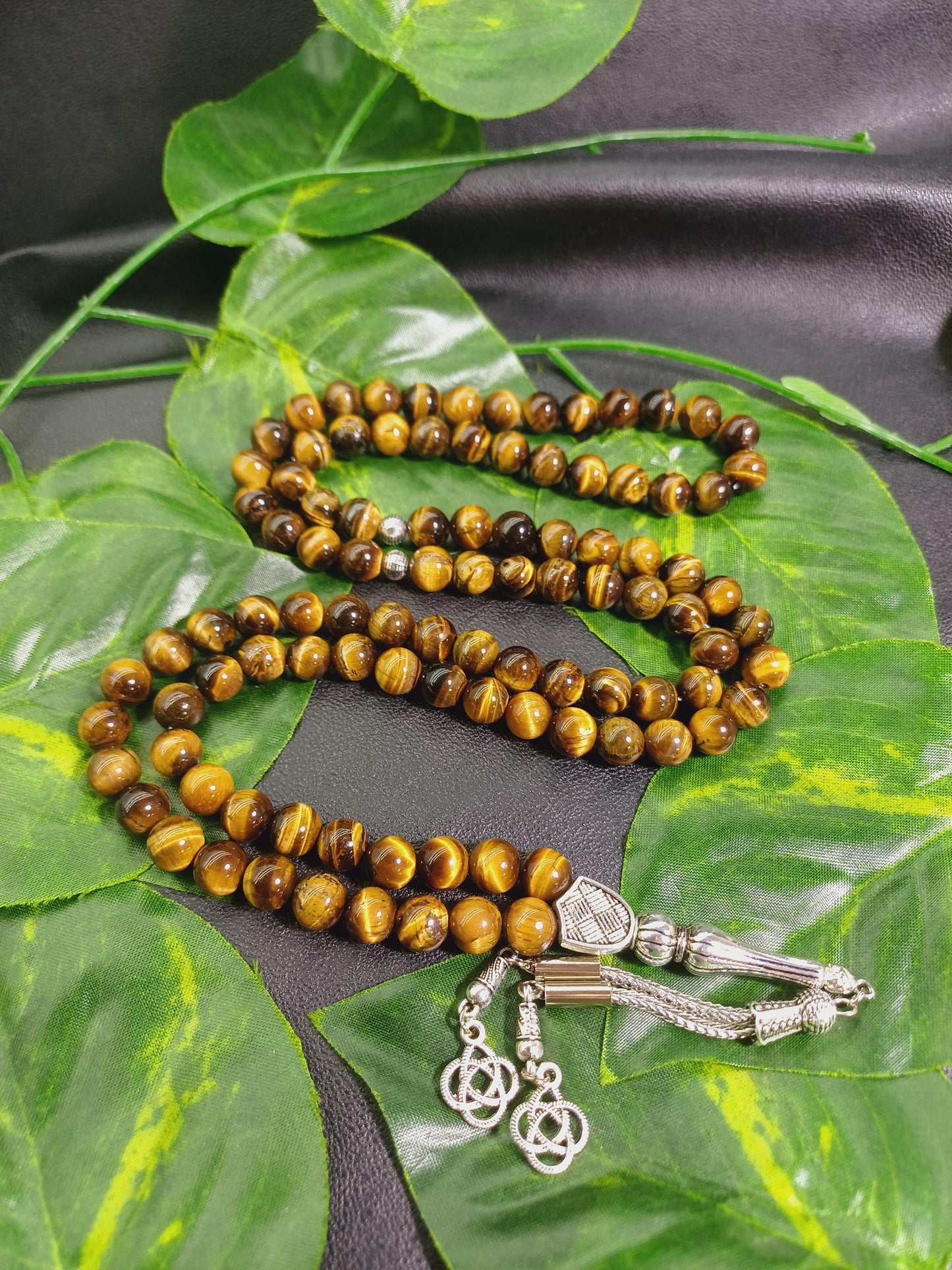 99 Boncuklu Kaplan Gözü Doğaltaş Tesbih