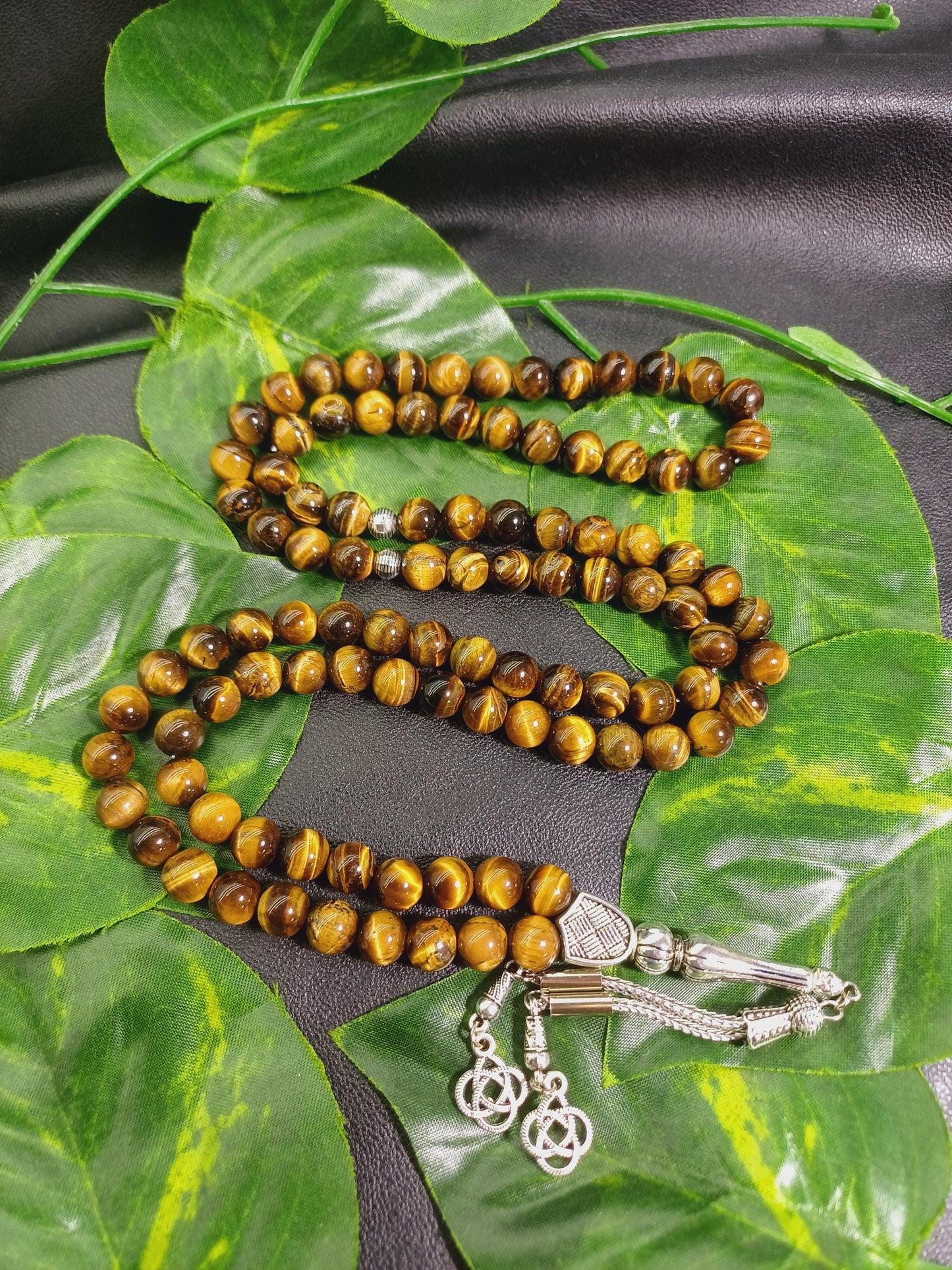 99 Boncuklu Kaplan Gözü Doğaltaş Tesbih