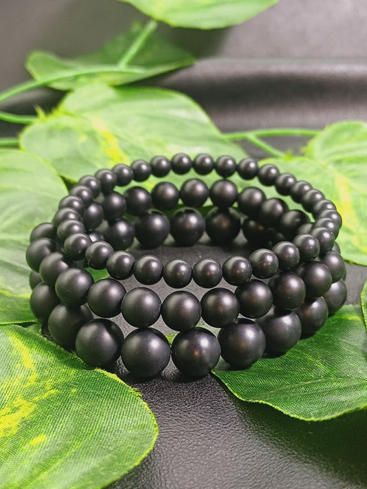 Mat Siyah Oniks Doğaltaş Bileklik