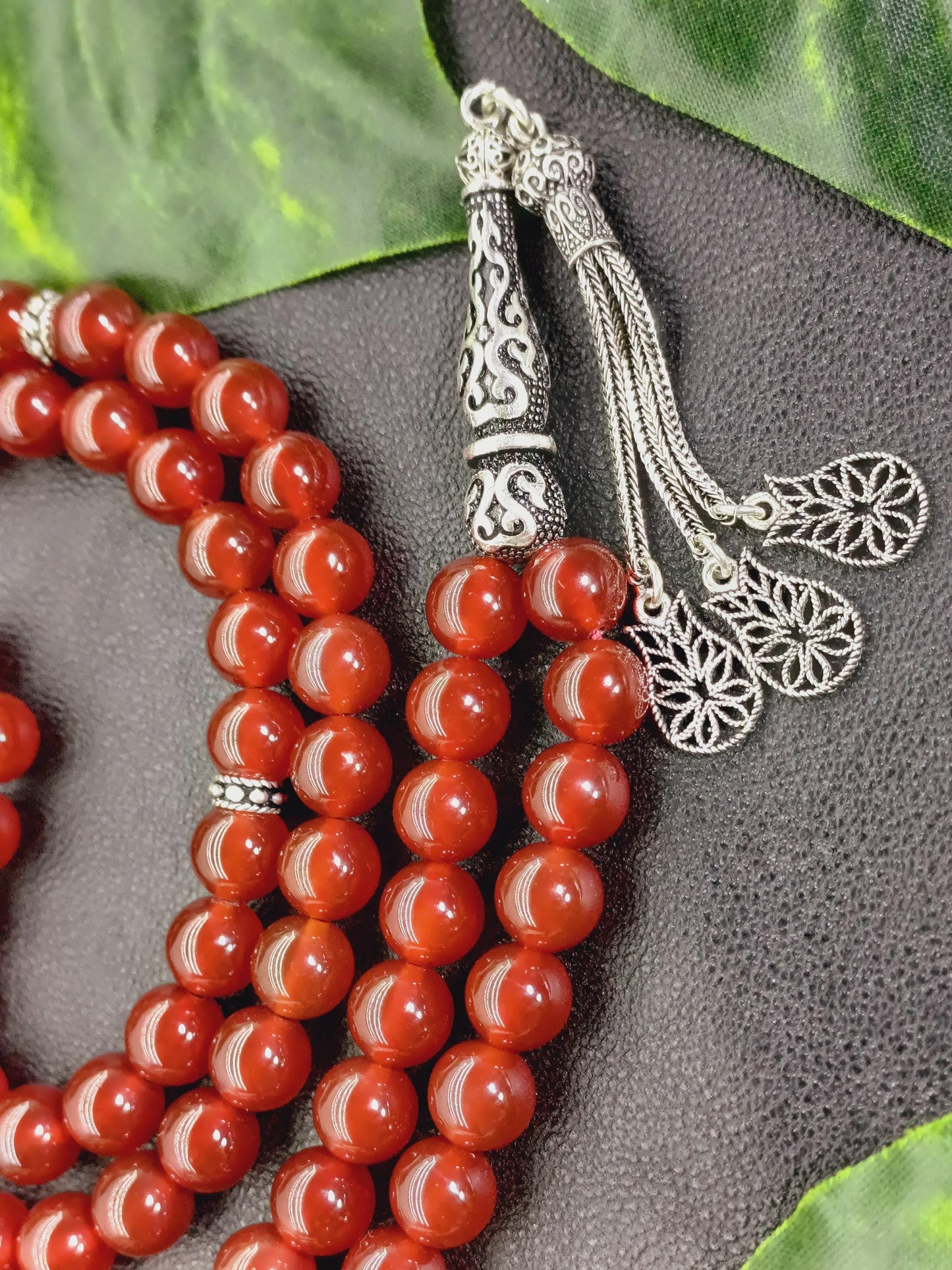 925 Ayar Gümüş Karnelyan Akik Tesbh