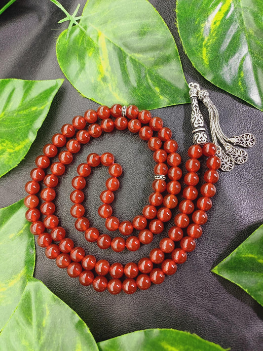 925 Ayar Gümüş Karnelyan Akik Tesbh