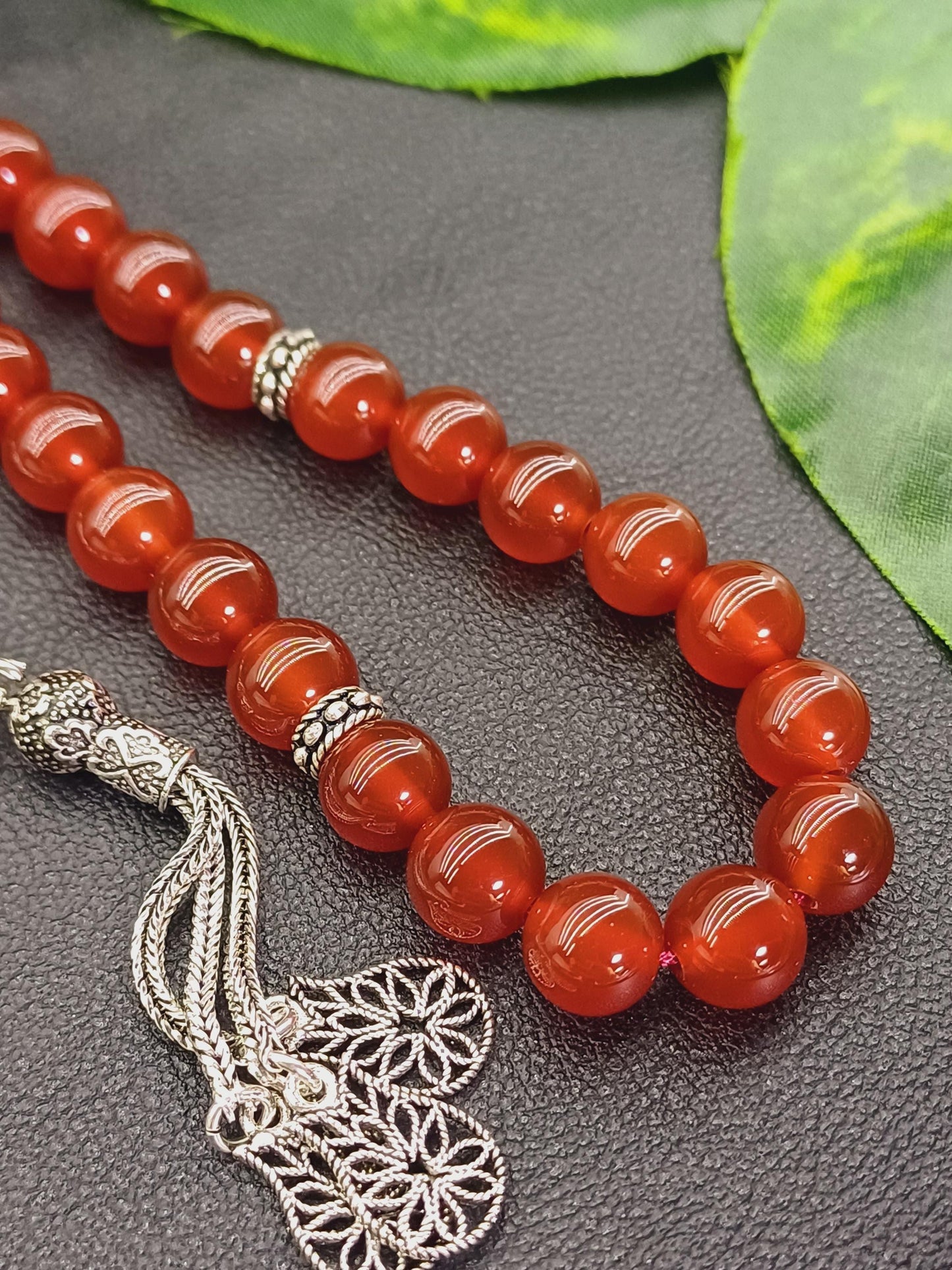 925 Ayar Gümüş Yemen Akik Doğaltaş Tesbih