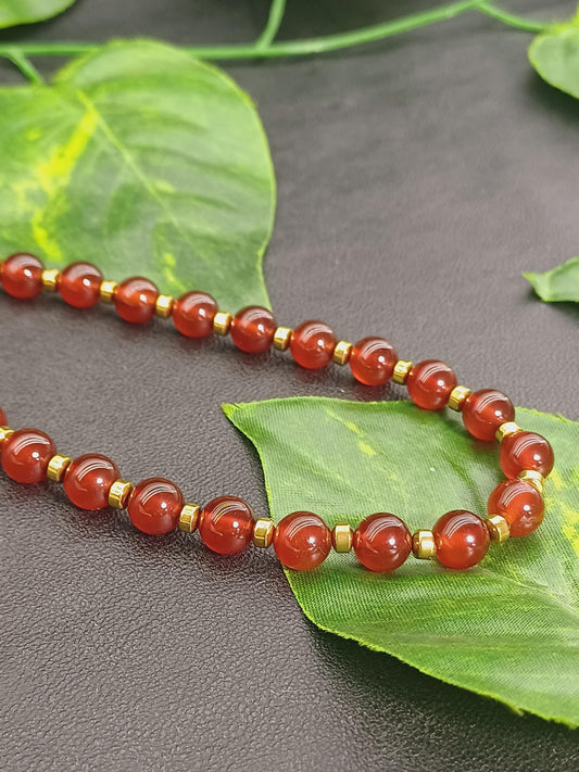 Karnelyan Akik Doğaltaş Kolye