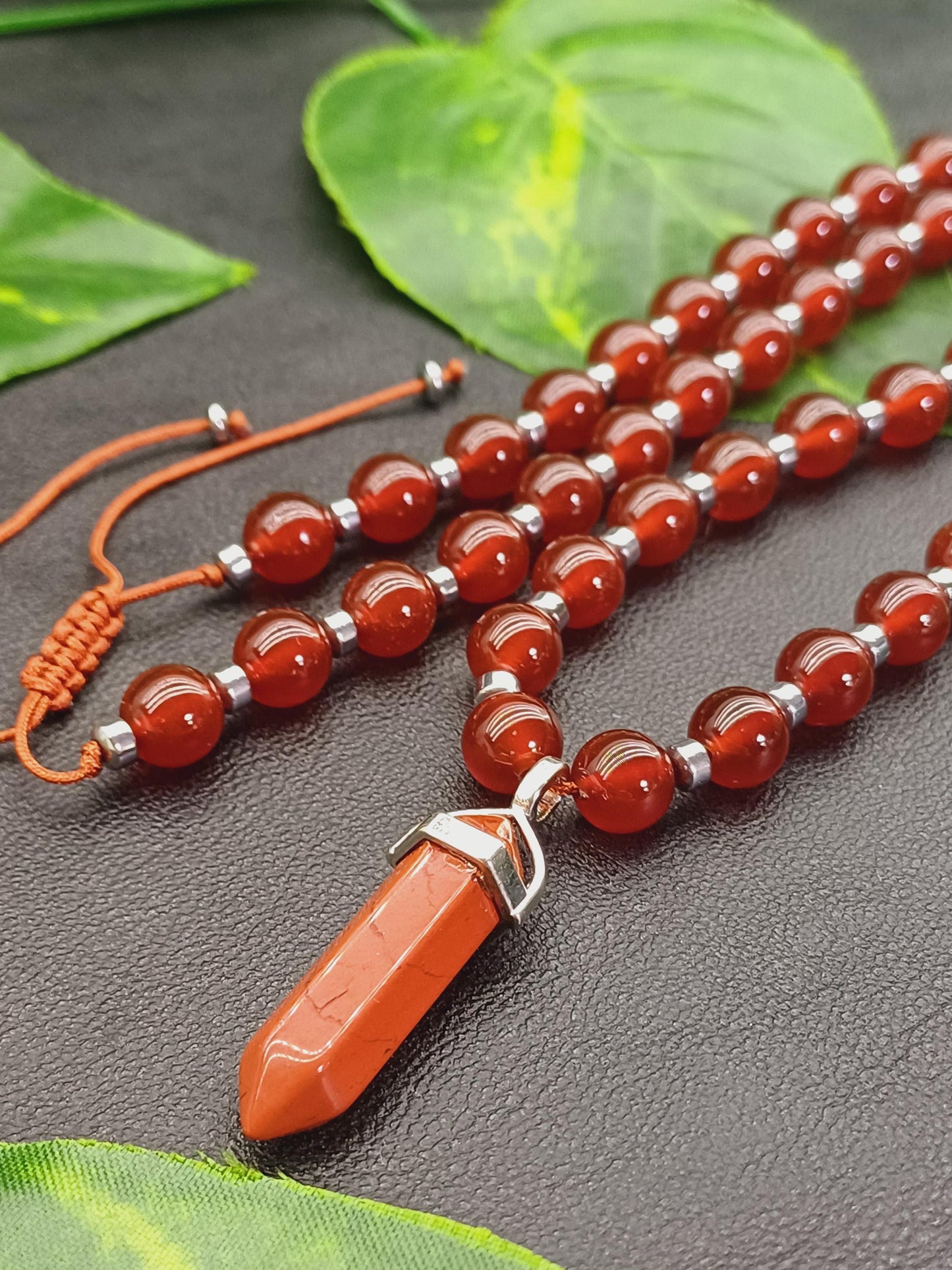 Karnelyan Akik Doğaltaş Kolye